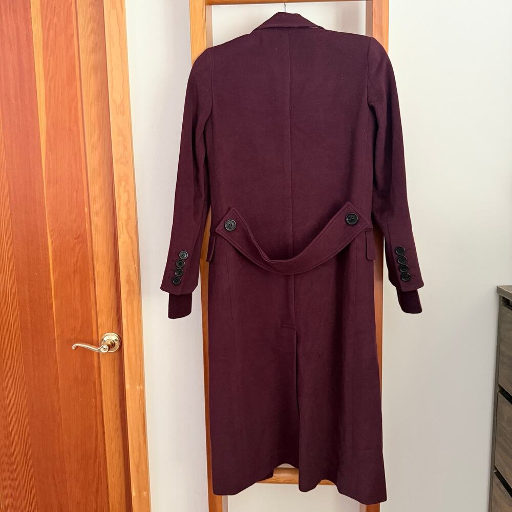 Burberry Cairndale Cashmere Coat US0 UK2 IT34 Currant Eggplant Wine Burgundy - Picture 2 of 11